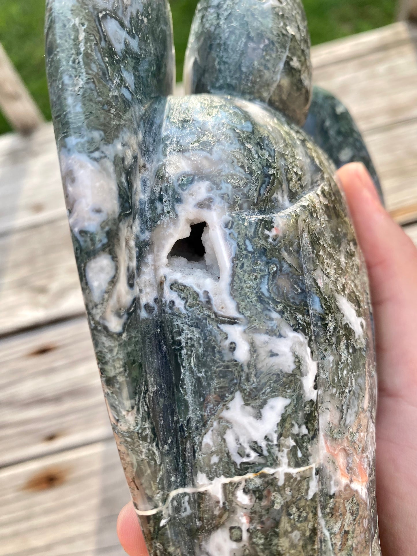 Large Moss Agate Angel