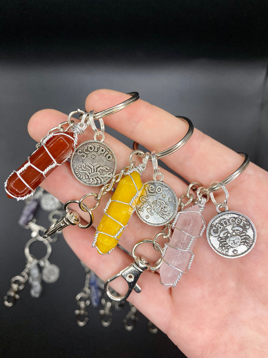 Crystal Zodiac Sign Keychain! - Pick your Sign and Crystal!