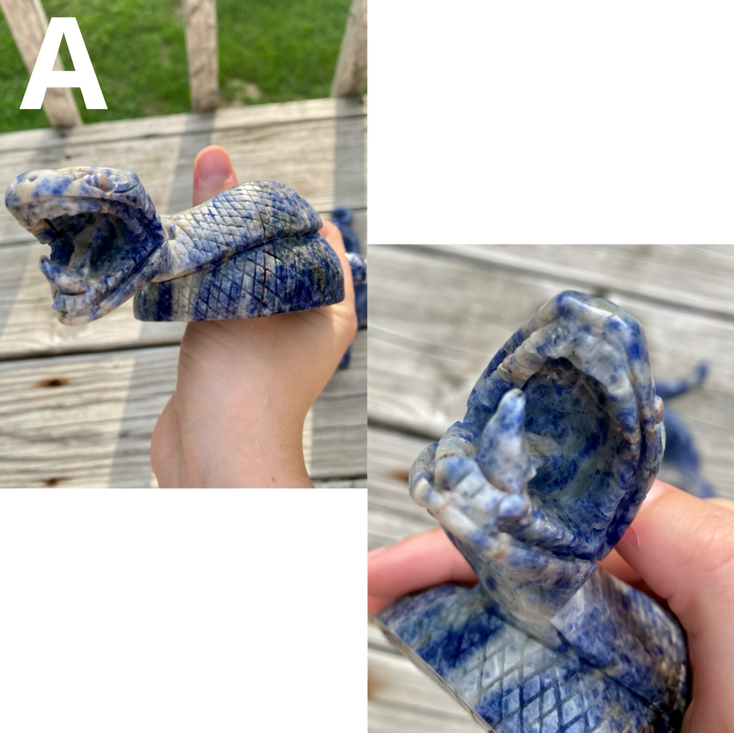 Sodalite Snake Carvings