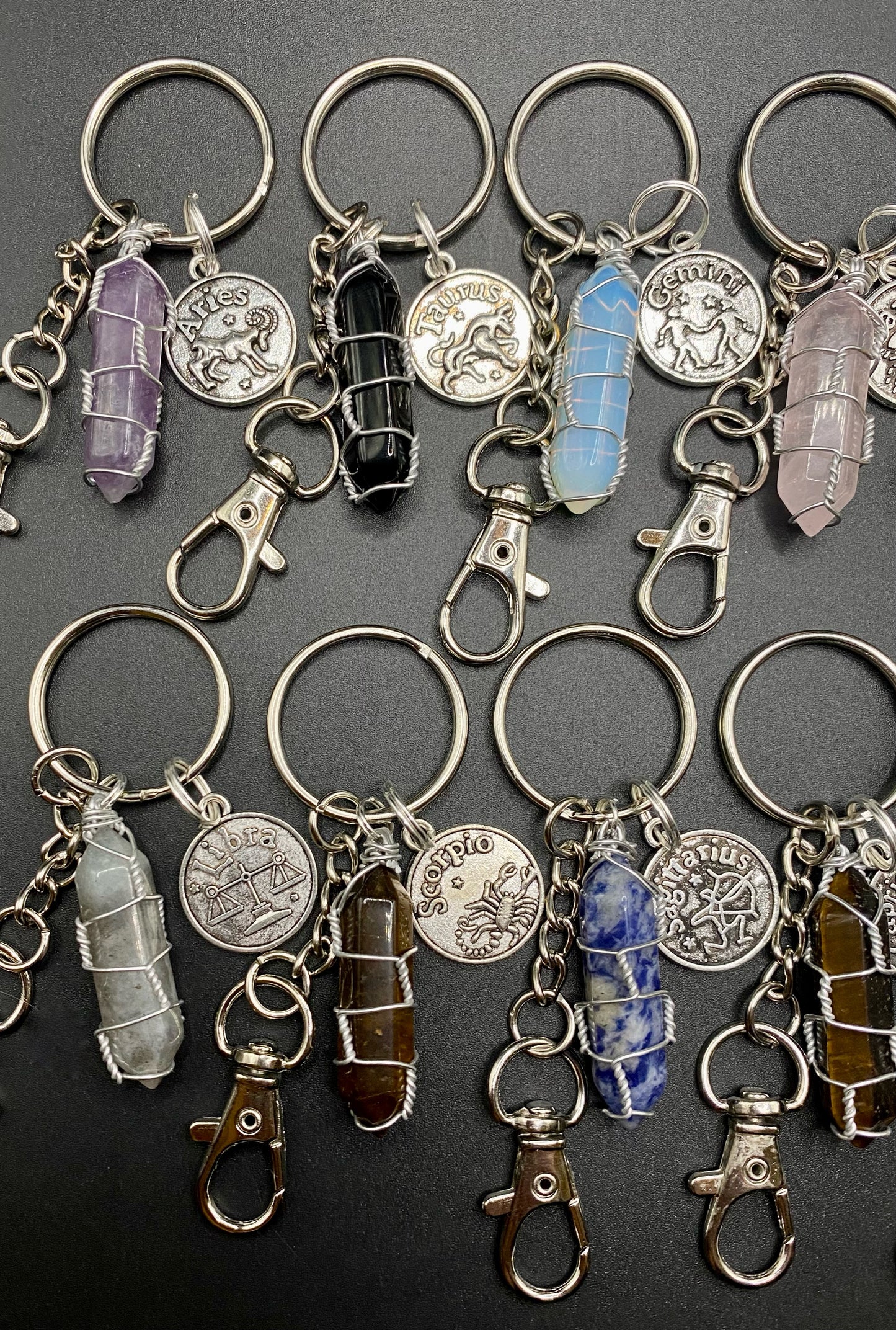 Crystal Zodiac Sign Keychain! - Pick your Sign and Crystal!