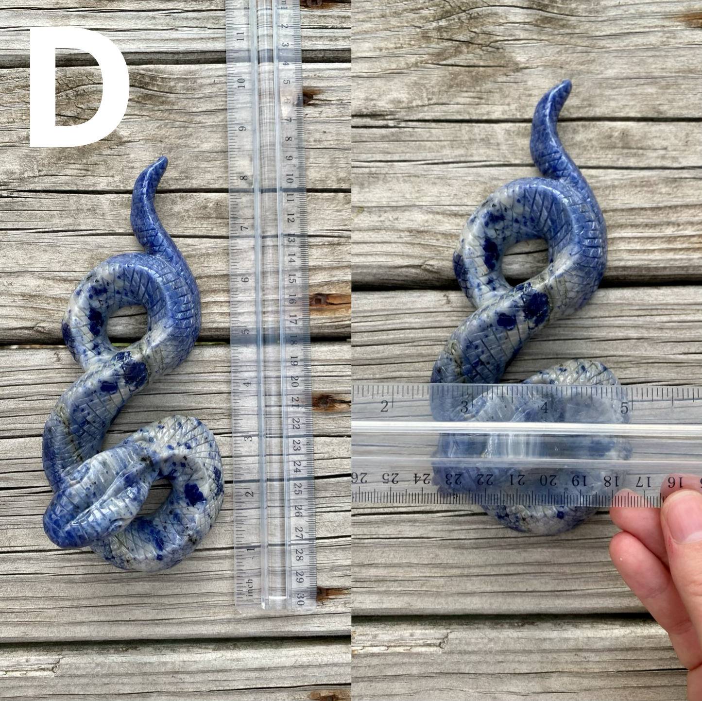 Sodalite Snake Carvings