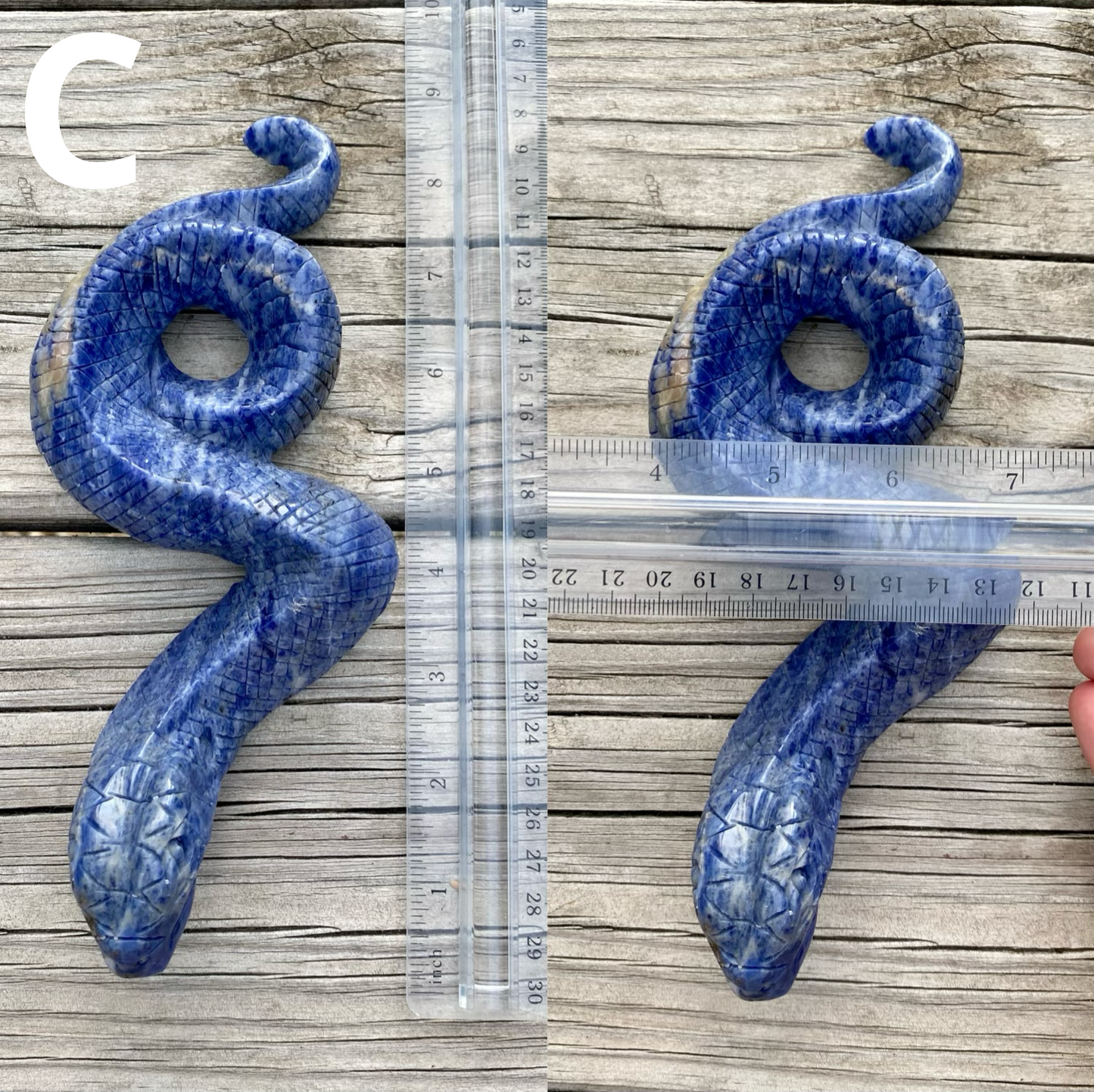 Sodalite Snake Carvings