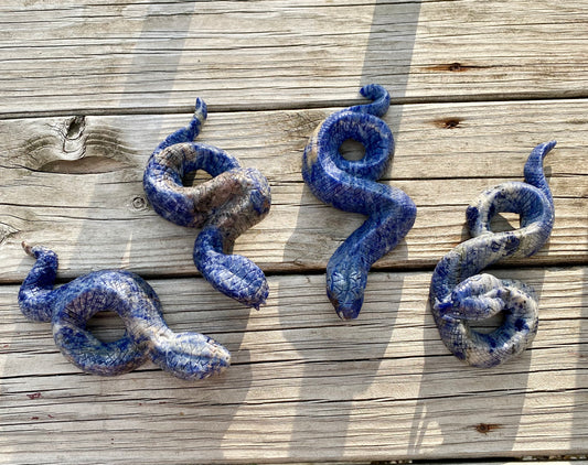 Sodalite Snake Carvings