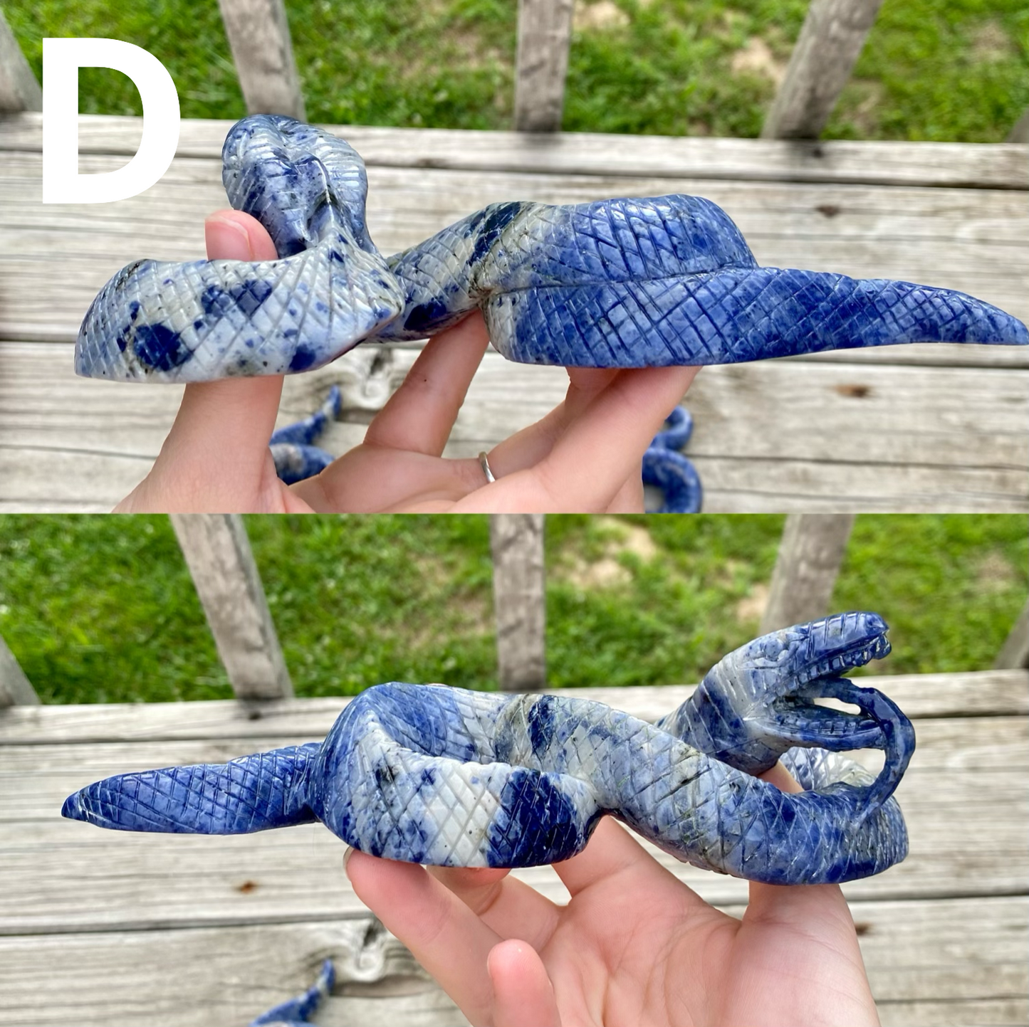 Sodalite Snake Carvings