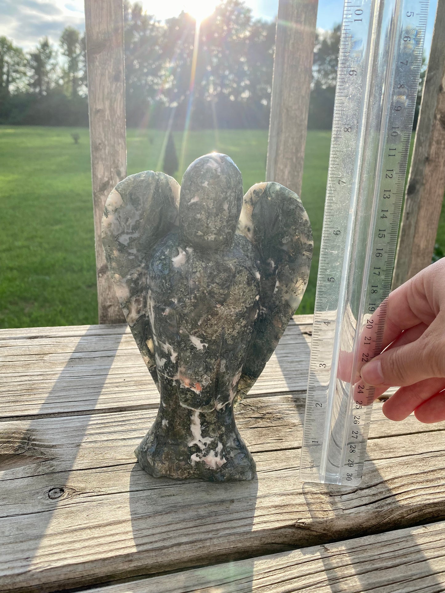 Large Moss Agate Angel