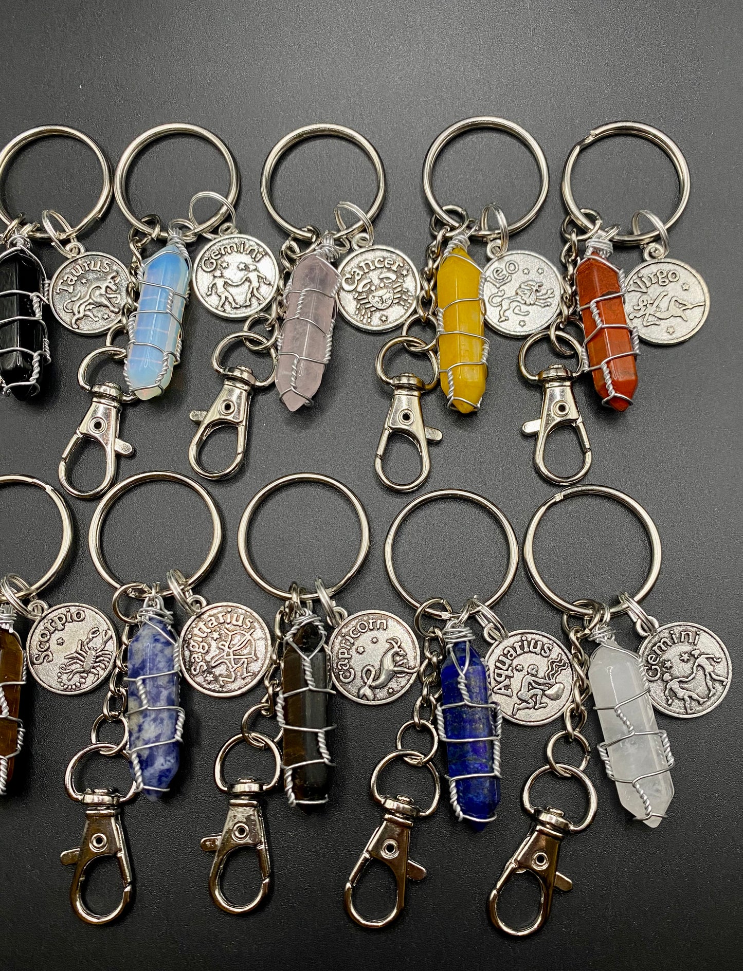 Crystal Zodiac Sign Keychain! - Pick your Sign and Crystal!