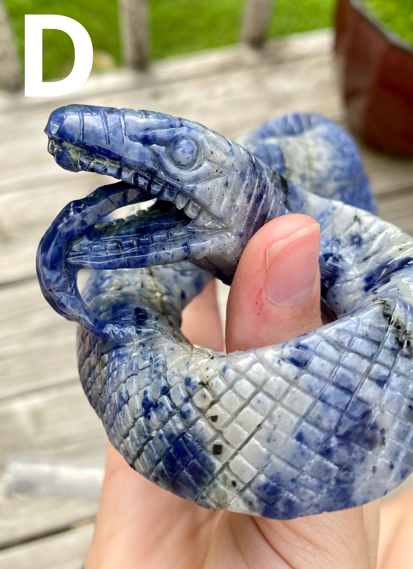 Sodalite Snake Carvings