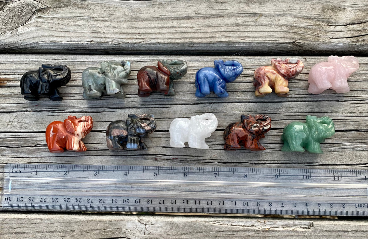 Crystal Elephant Carvings