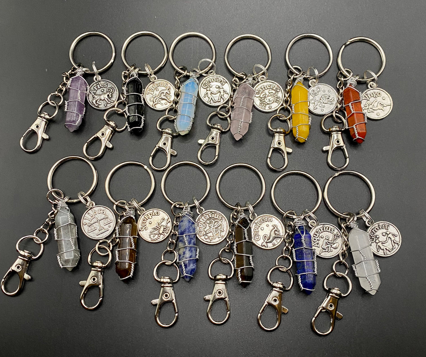 Crystal Zodiac Sign Keychain! - Pick your Sign and Crystal!