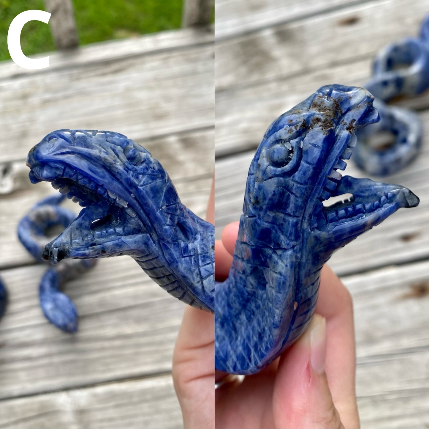 Sodalite Snake Carvings